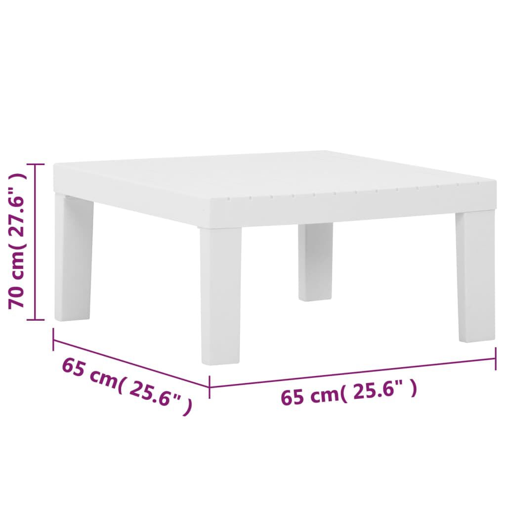 vidaXL 4 Piece Garden Lounge Set with Cushions Plastic White