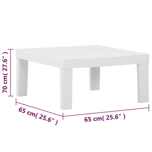 vidaXL 4 Piece Garden Lounge Set with Cushions Plastic White