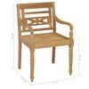 vidaXL Batavia Chairs 2 pcs with Cream Cushions Solid Teak Wood