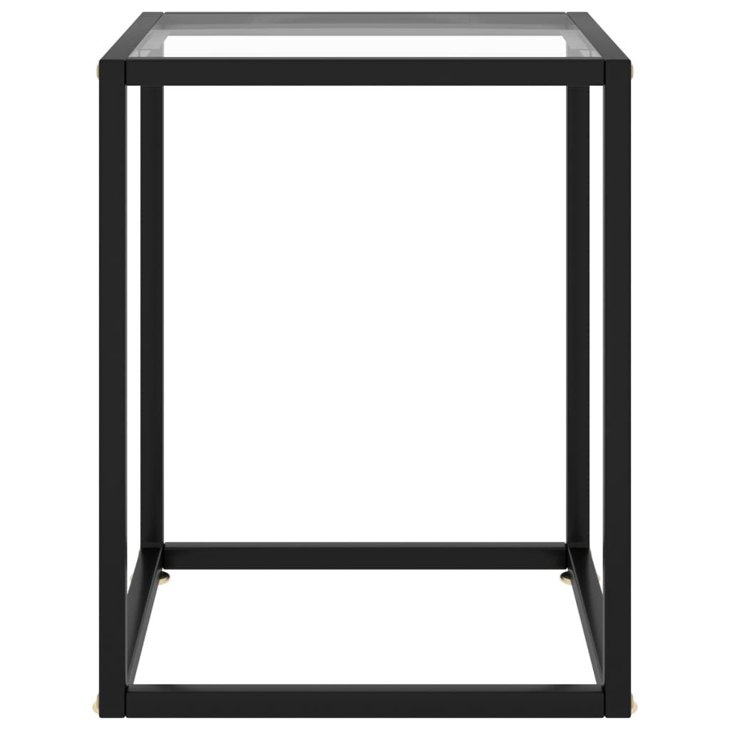 vidaXL Coffee Table Black with Tempered Glass 40x40x50 cm
