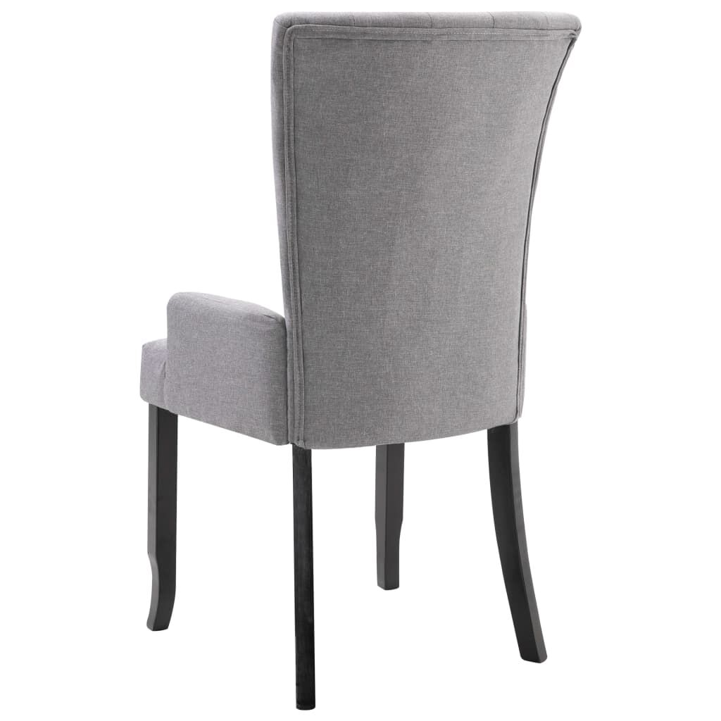 vidaXL Dining Chair with Armrests Light Grey Fabric