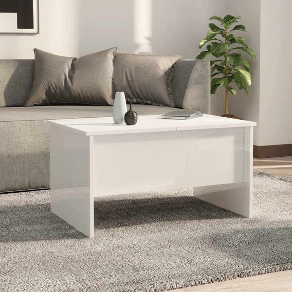 vidaXL Coffee Table High Gloss White 80x50x42.5 cm Engineered Wood