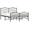 vidaXL Metal Bed Frame without Mattress with Footboard Black 150x200cm