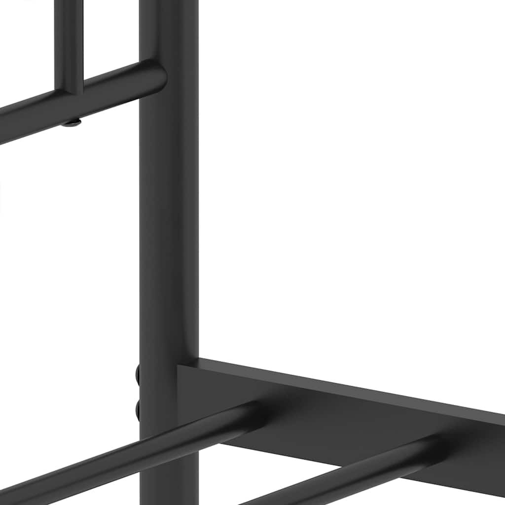 vidaXL Metal Bed Frame without Mattress with Footboard Black 100x200cm