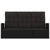 vidaXL Reclining Garden Bench with Cushions Black 173 cm Poly rattan