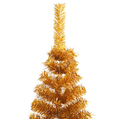 vidaXL Artificial Half Christmas Tree with Stand Gold 240 cm PET