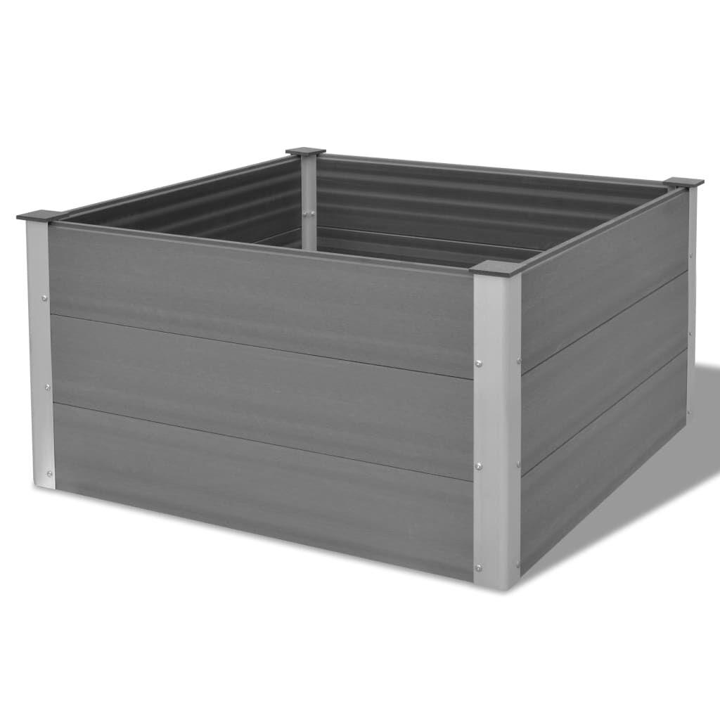 vidaXL Garden Raised Bed WPC 100x100x54 cm Grey