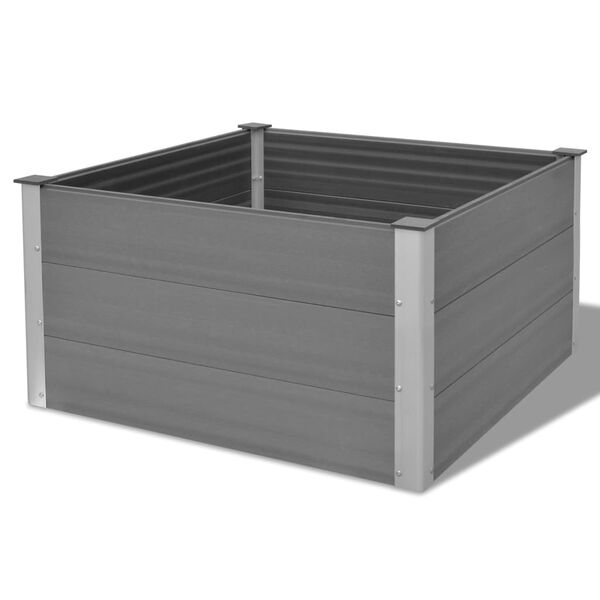 vidaXL Garden Raised Bed WPC 100x100x54 cm Grey