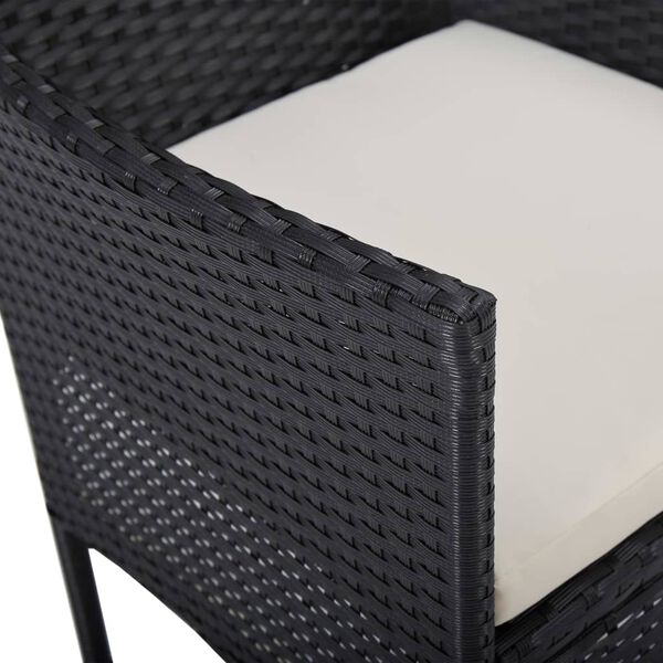 vidaXL 3 Piece Garden Dining Set Black