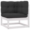 vidaXL 8 Piece Garden Lounge Set with Cushions White Solid Pinewood