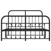 vidaXL Metal Bed Frame without Mattress with Footboard Black 150x200cm