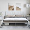 vidaXL Metal Bed Frame without Mattress with Headboard White 193x203cm
