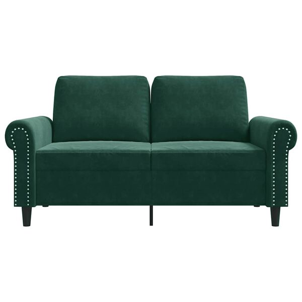vidaXL 2-Seater Sofa Dark Green 120 cm Velvet