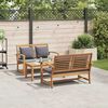 vidaXL Garden Sofa Set 3 pcs Natural Solid teak wood