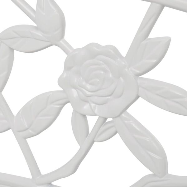 vidaXL Garden Bench 100 cm Cast Aluminium White