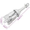 vidaXL Folding Anchor Silver 0.7 kg Hot Dip Galvanized Cast Iron