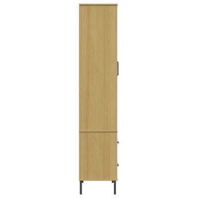 vidaXL Bookcase with Metal Legs Brown 85x35x172.5 cm Solid Wood OSLO