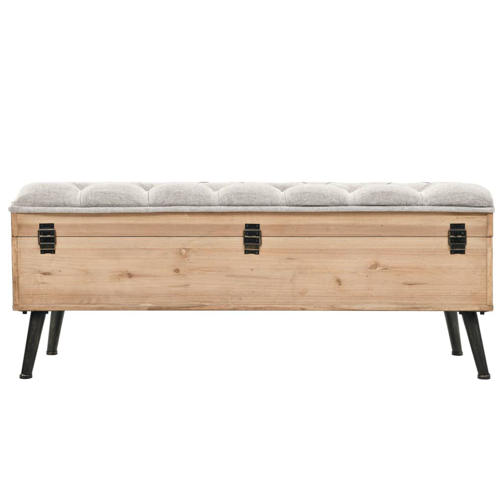 vidaXL Storage Bench 110 cm Solid Wood Fir
