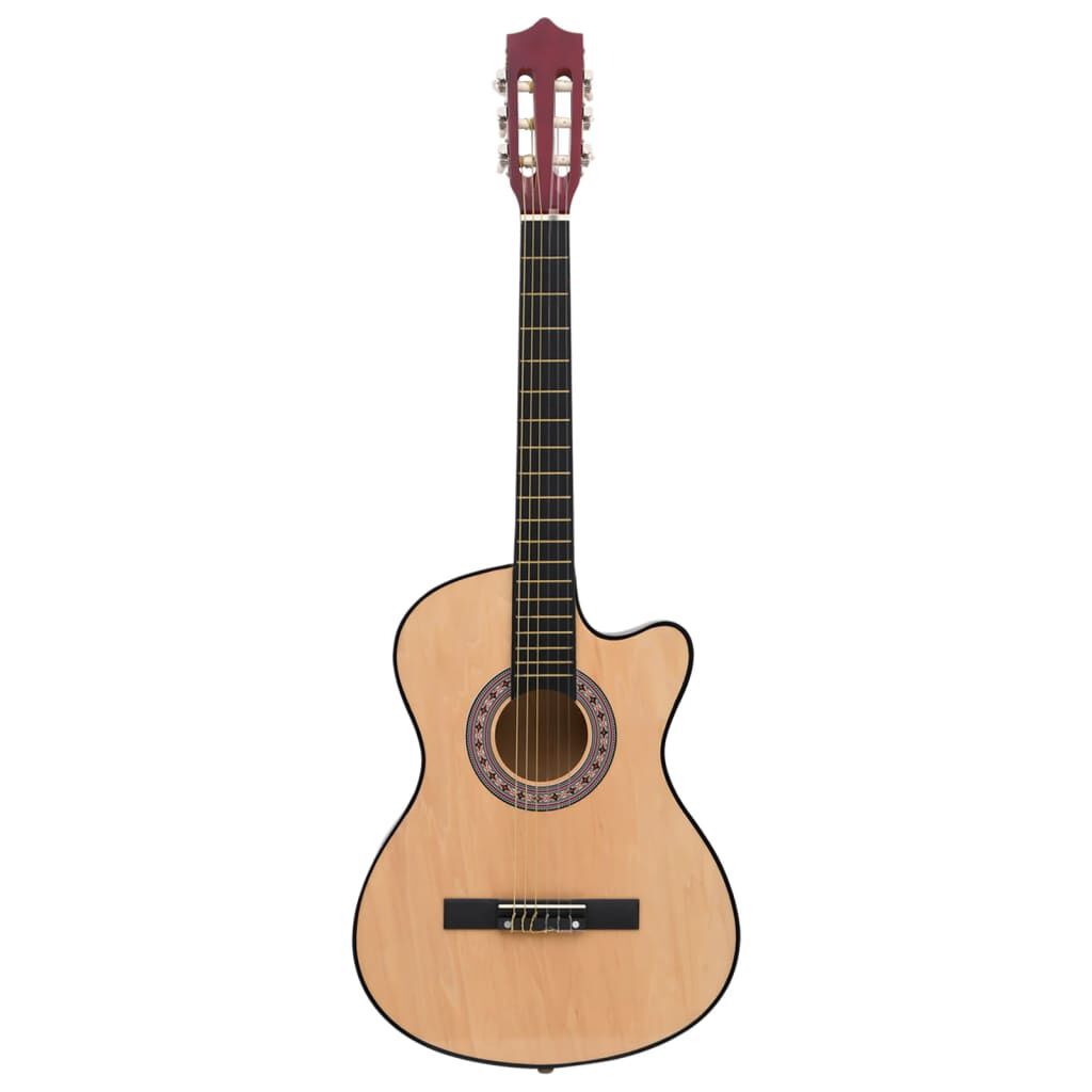vidaXL 12 Piece Western Acoustic Cutaway Guitar Set with 6 Strings 38