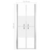 vidaXL Shower Door Half Frosted ESG 76x190 cm