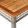 vidaXL Garden Table Grey 80x80x74 cm Poly Rattan Acacia Wood