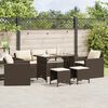 vidaXL 6 Piece Garden Sofa Set with Cushions Brown Poly Rattan