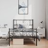 vidaXL Metal Bed Frame without Mattress with Footboard Black 100x190cm