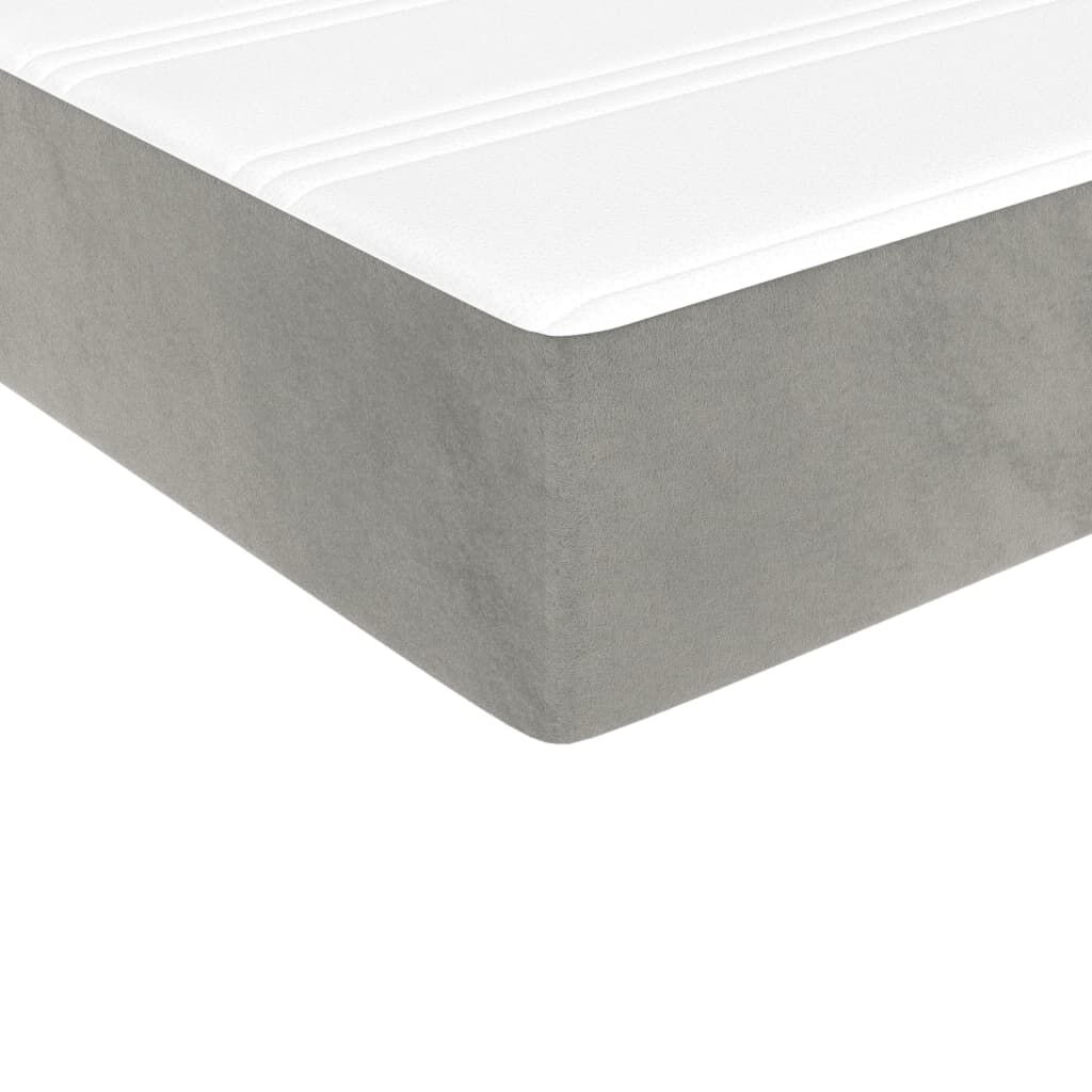 vidaXL Box Spring Bed with Mattress Light Grey 100x190 cm Twin Velvet