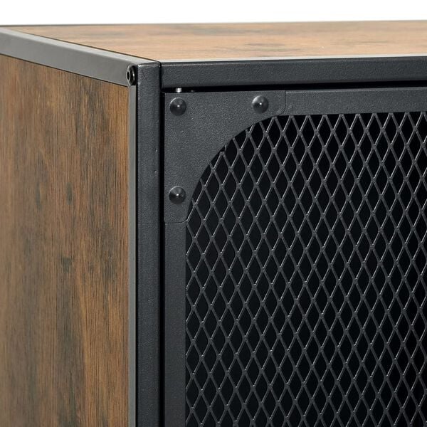 vidaXL Storage Cabinet Rustic Brown 72x36x82 cm Metal and MDF