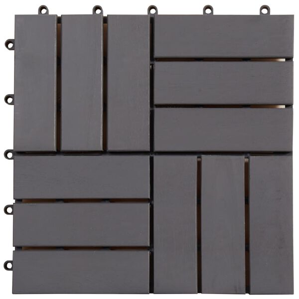 vidaXL Decking Tiles 10 pcs Grey Wash 30x30 cm Solid Acacia Wood