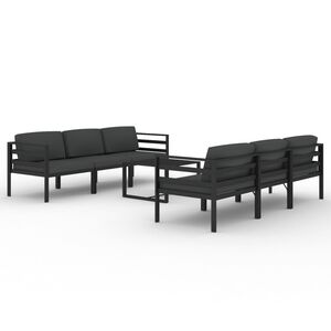 vidaXL 7 Piece Garden Lounge Set with Cushions Aluminium Anthracite