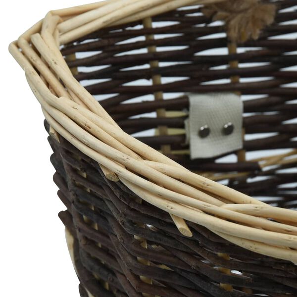 vidaXL Firewood Backpack with Carrying Belts 44.5x37x50 cm Natural Willow