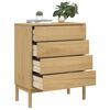 vidaXL Chest of Drawers FLORO Wax Brown Solid Wood Pine