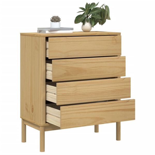 vidaXL Chest of Drawers FLORO Wax Brown Solid Wood Pine
