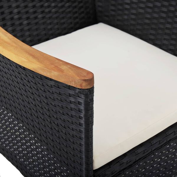 vidaXL Garden Dining Chairs 2 pcs Poly Rattan Black