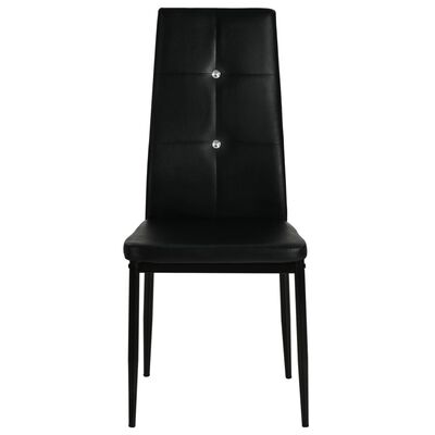 vidaXL Dining Chairs 4 pcs Black Faux Leather(US only)