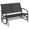 vidaXL 3 Piece Garden Glider Lounge Set Black Textilene and Steel