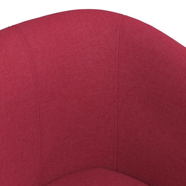 vidaXL Tub Chair with Footstool Wine Red Fabric