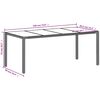vidaXL Garden Table with Glass Top Light Grey 190x90x75 cm Poly Rattan