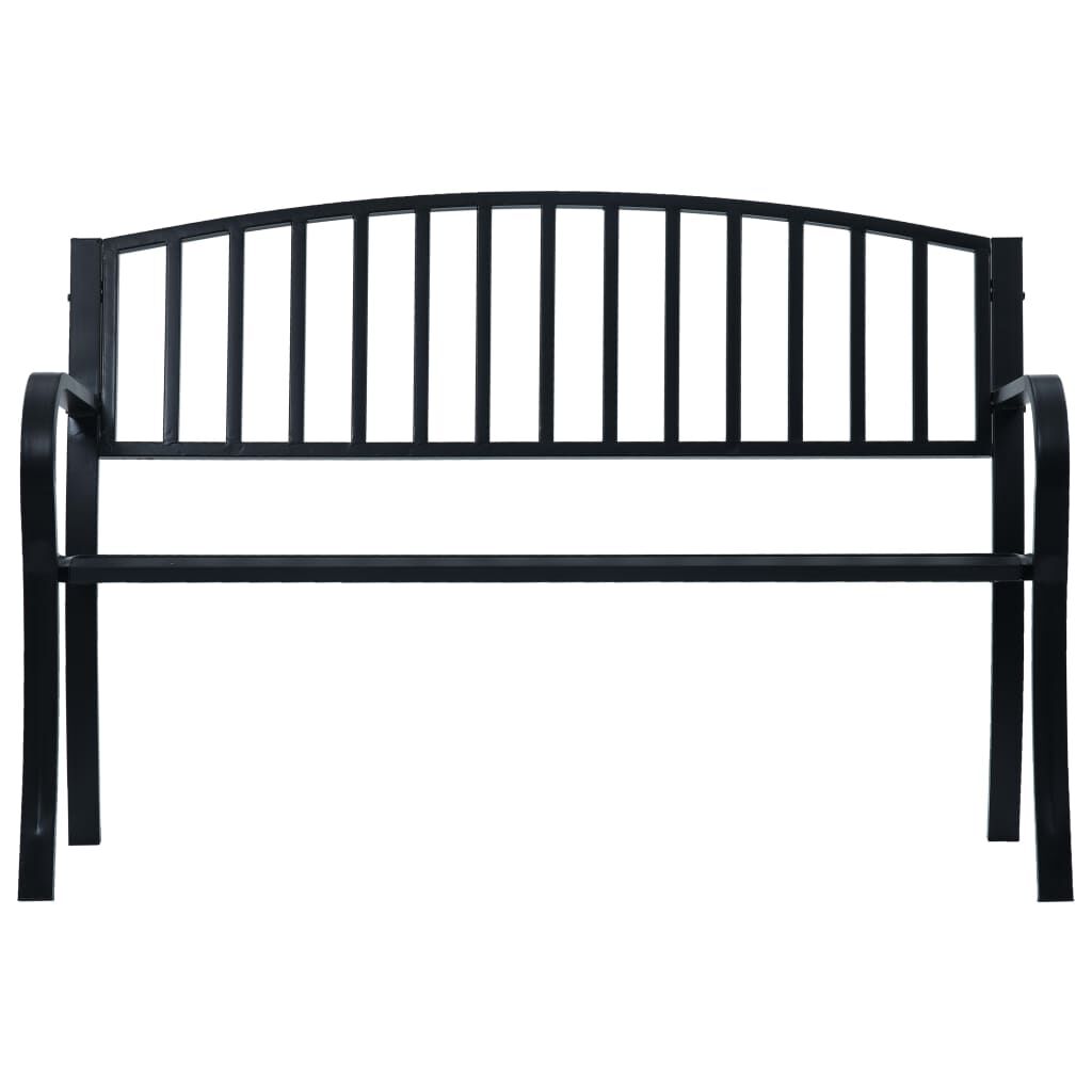 vidaXL Garden Bench Black 120 cm Steel