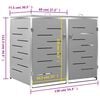 vidaXL Double Wheelie Bin Shed 138x77.5x112.5 cm Stainless Steel