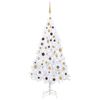 vidaXL Artificial Pre-lit Christmas Tree with Ball Set White 180 cm PVC