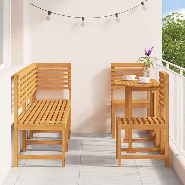 vidaXL Garden Bistro Set 6 pcs Brown Solid Acacia Wood