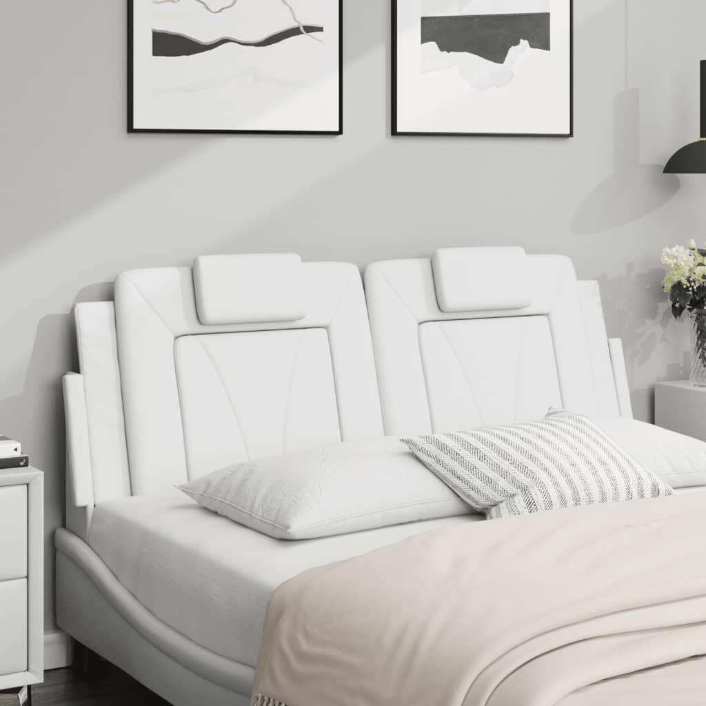 vidaXL Headboard Cushion "Viana" White 152 cm Queen Faux Leather