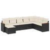 vidaXL 8 Piece Garden Sofa Set with Cushions Black Poly Rattan