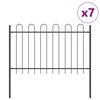 vidaXL Garden Fence 7 pcs Grey 11.9 x 1.2 m Powder-coated Steel