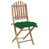 vidaXL Folding Garden Chairs 2 pcs with Cushions Bamboo