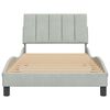 vidaXL Bed Frame without Mattress "Hanko" Light Grey 100x190 cm Velvet