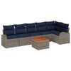 vidaXL Garden Sofa Set with Cushion 7 pcs Grey Poly Rattan
