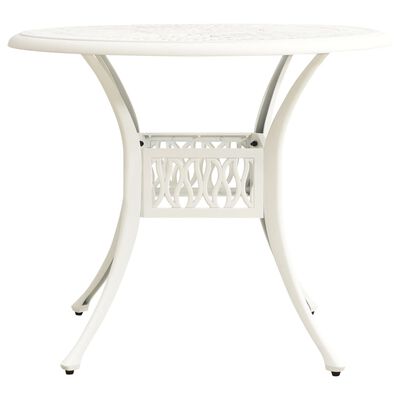 vidaXL Garden Table White 90x90x74 cm Cast Aluminium